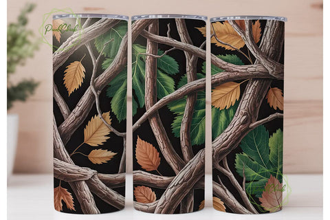 Camouflage Autumn Leaves 20oz Tumbler Sublimation PixelChick 