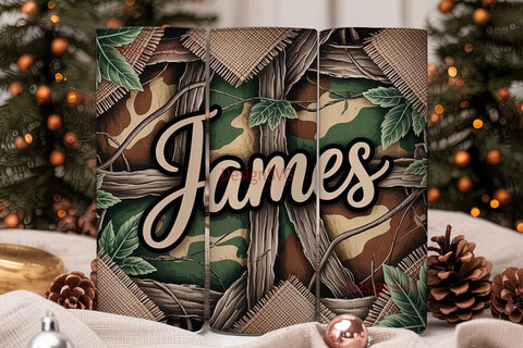 Camouflage Burlap 20oz Tumbler Wrap Sublimation DesignSVG 