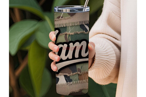 Camouflage Burlap 20oz Tumbler Wrap Sublimation DesignSVG 