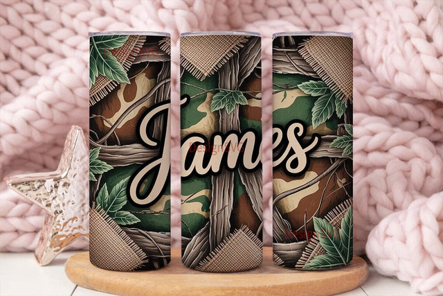 Camouflage Burlap 20oz Tumbler Wrap Sublimation DesignSVG 