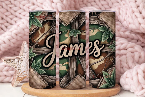 Camouflage Burlap 20oz Tumbler Wrap Sublimation DesignSVG 