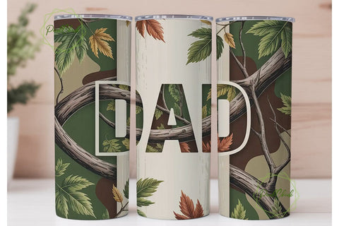 Camouflage Dad 20oz Tumbler Wrap Sublimation PixelChick 