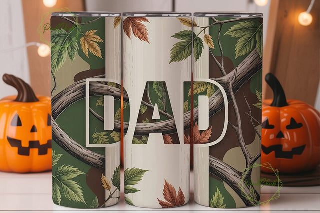 Camouflage Dad 20oz Tumbler Wrap Sublimation PixelChick 