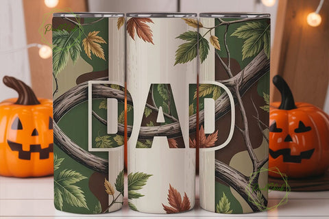 Camouflage Dad 20oz Tumbler Wrap Sublimation PixelChick 
