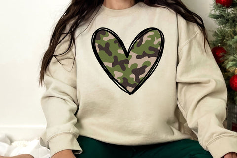 Camouflage Heart Svg, Hand Drawn Heart Svg, Valentine's Day Svg, Soldier Svg SVG DesignDestine 