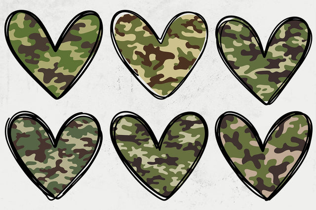 Camouflage Heart Svg, Hand Drawn Heart Svg, Valentine's Day Svg, Soldier Svg SVG DesignDestine 