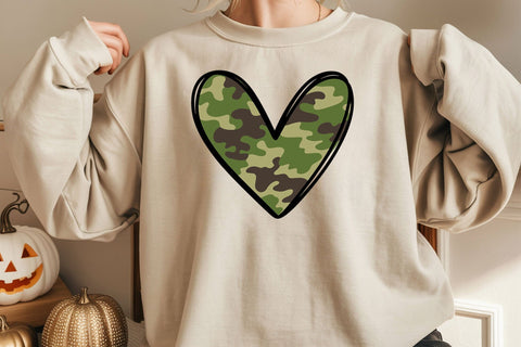 Camouflage Heart Svg, Hand Drawn Heart Svg, Valentine's Day Svg, Soldier Svg SVG DesignDestine 