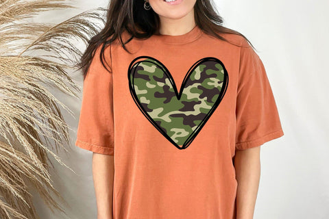 Camouflage Heart Svg, Hand Drawn Heart Svg, Valentine's Day Svg, Soldier Svg SVG DesignDestine 