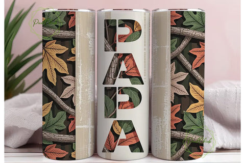 Camouflage Papa Tumbler Wrap Sublimation PixelChick 