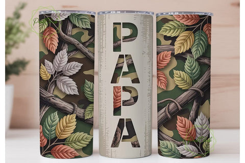Camouflage Papa Tumbler Wrap Sublimation PixelChick 