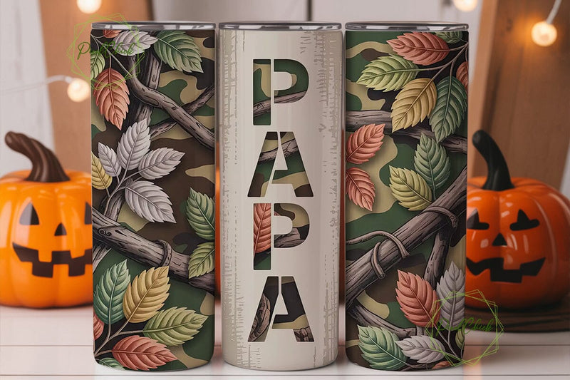 Camouflage Papa Tumbler Wrap Sublimation PixelChick 