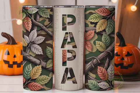 Camouflage Papa Tumbler Wrap Sublimation PixelChick 