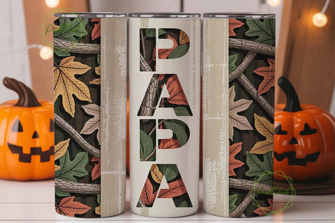 Camouflage Papa Tumbler Wrap Sublimation PixelChick 