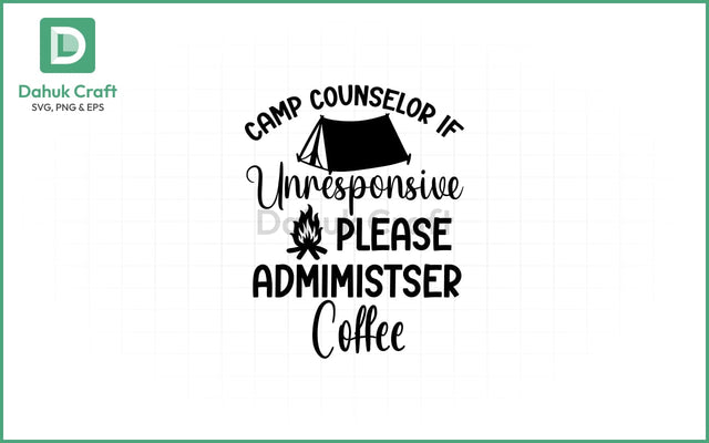 Camp Counselor Coffee SVG PNG & EPS V9 SVG dahukdesign 
