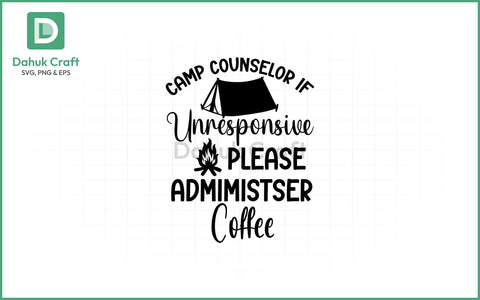 Camp Counselor Coffee SVG PNG & EPS V9 SVG dahukdesign 