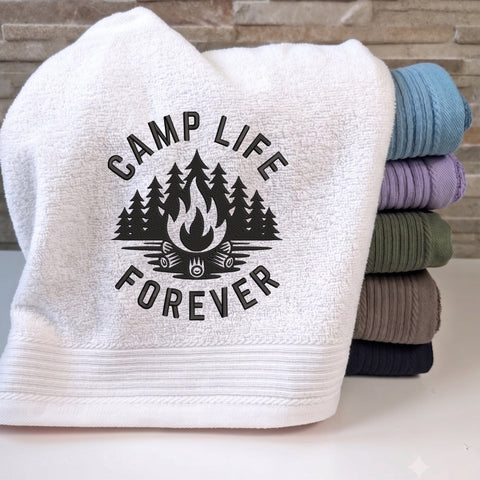 Camp Life Forever Embroidery Design – Campfire Pine Trees Camping Machine Embroidery File Embroidery/Applique DESIGNS PatternFeed8 