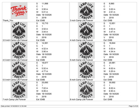 Camp Life Forever Embroidery Design – Campfire Pine Trees Camping Machine Embroidery File Embroidery/Applique DESIGNS PatternFeed8 