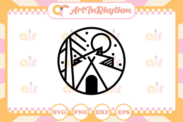 Camp Line Art Logo Svg SVG Artinrhythm shop 