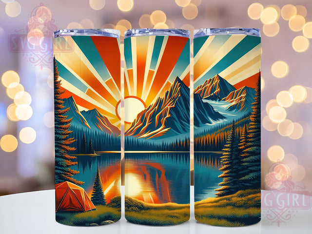 Camp More Worry Less Outdoor Adventure Tumbler, Camp More Worry Less, Outdoor Adventure Tumbler, 20oz Camping Wrap Design, Nature Lover Sublimation, RV Life Tumbler Wrap Sublimation SvggirlplusArt 