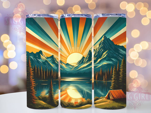 Camp More Worry Less Outdoor Adventure Tumbler, Camp More Worry Less, Outdoor Adventure Tumbler, 20oz Camping Wrap Design, Nature Lover Sublimation, RV Life Tumbler Wrap Sublimation SvggirlplusArt 