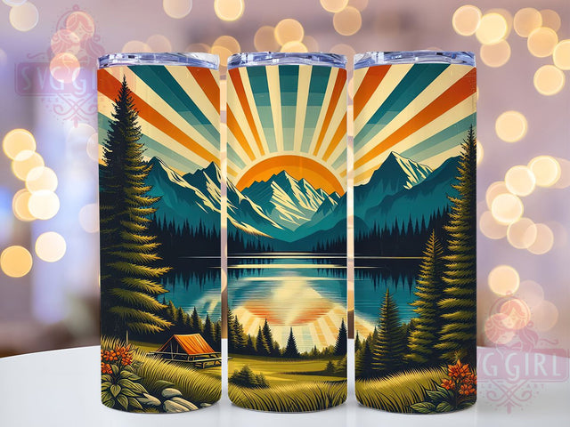 Camp More Worry Less Outdoor Adventure Tumbler, Camp More Worry Less, Outdoor Adventure Tumbler, 20oz Camping Wrap Design, Nature Lover Sublimation, RV Life Tumbler Wrap Sublimation SvggirlplusArt 