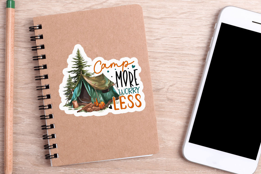 Camp more worry Sticker Design - So Fontsy
