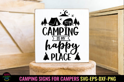Camper My Happy Place SVG I Camping Signs for Campers SVG SVG Happy Printables Club 
