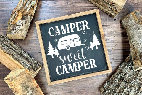 Camper Sweet Camper SVG I Camping Signs for Campers SVG SVG Happy Printables Club 