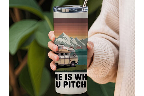 Camper Van Adventure 20oz Tumbler Sublimation DesignSVG 