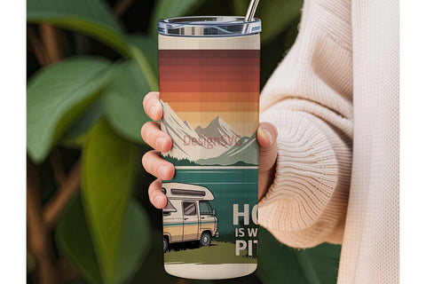 Camper Van Adventure 20oz Tumbler Sublimation DesignSVG 