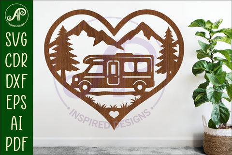 Campervan heart wall sign, camper home decor SVG APInspireddesigns 