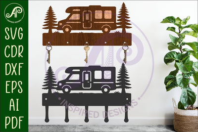 Campervan Key holder designs for wood and metal SVG APInspireddesigns 
