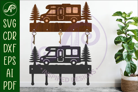 Campervan Key holder designs for wood and metal SVG APInspireddesigns 