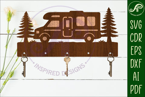 Campervan Key holder designs for wood and metal SVG APInspireddesigns 