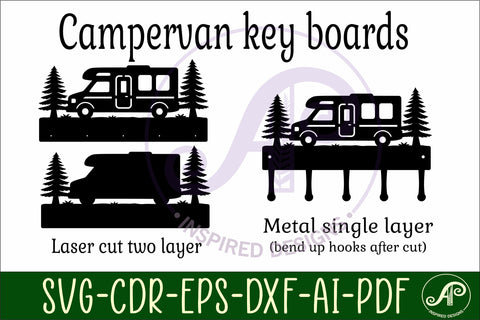 Campervan Key holder designs for wood and metal SVG APInspireddesigns 
