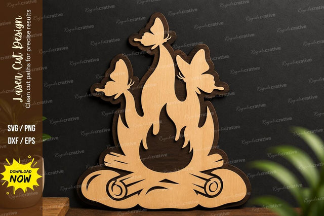 Campfire Butterfly Art laser cut svg File SVG Regulrcrative 