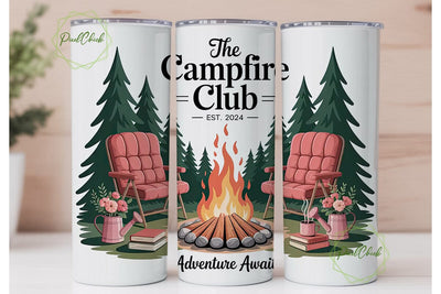 Campfire Club 20oz Tumbler Wrap Sublimation PixelChick 