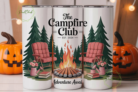Campfire Club 20oz Tumbler Wrap Sublimation PixelChick 