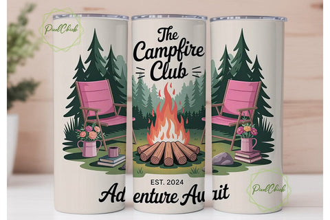 Campfire Club 20oz Tumbler Wrap Sublimation PixelChick 