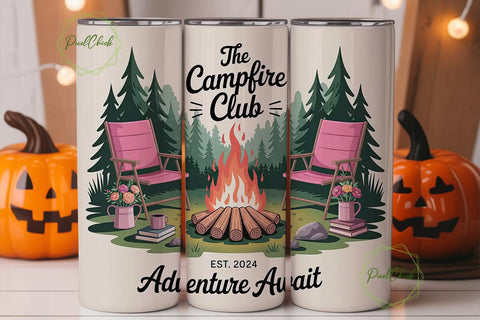 Campfire Club 20oz Tumbler Wrap Sublimation PixelChick 