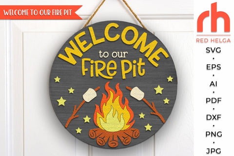 Campfire Door Sign SVG, Camper Hanger Cut File, Lake House SVG RedHelgaArt 