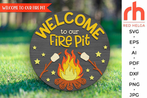 Campfire Door Sign SVG, Camper Hanger Cut File, Lake House SVG RedHelgaArt 