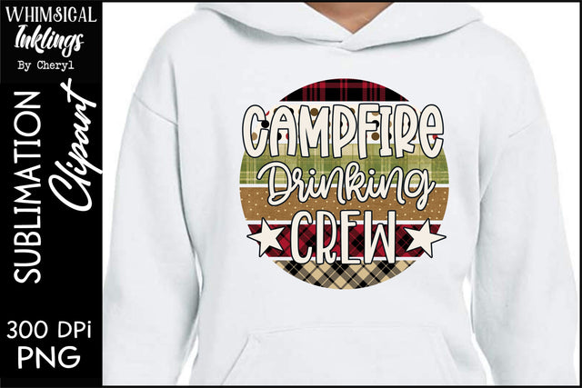 Campfire Drinking Crew Sublimation Sublimation Whimsical Inklings 
