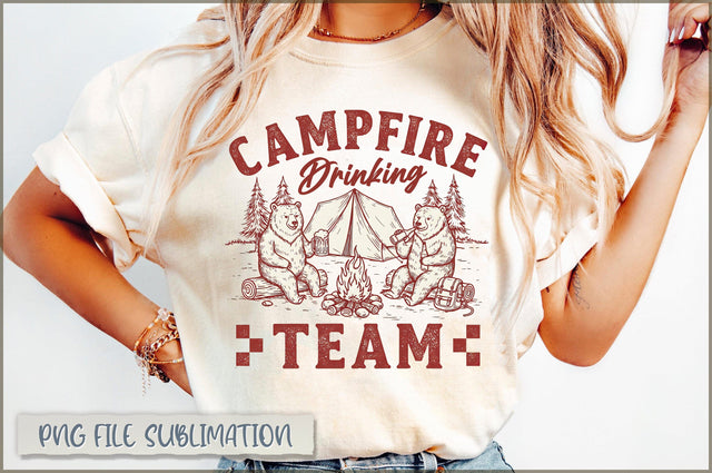 Campfire Drinking Team PNG Sublimation Shetara Begum 