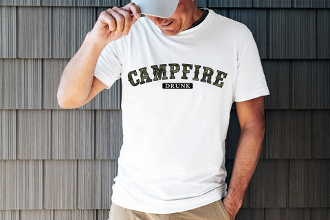 Campfire Drunk PNG, Funny Camping Shirt Design Sublimation Pickled Thistle Creative 