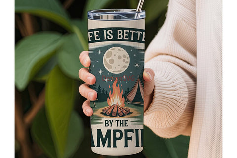 Campfire Tumbler Wrap Design Sublimation DesignSVG 
