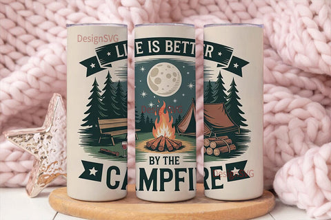 Campfire Tumbler Wrap Design Sublimation DesignSVG 