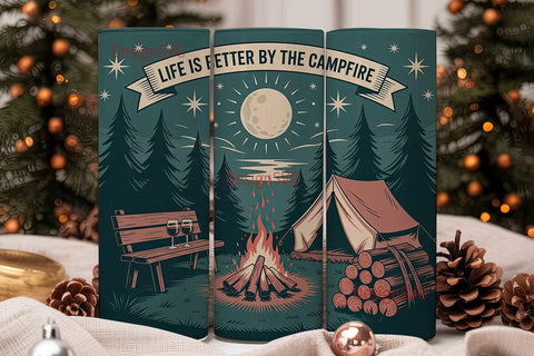 Campfire Tumbler Wrap Design Sublimation DesignSVG 