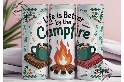 Campfire Vibes 20oz Tumbler Wrap Sublimation sassyprint 