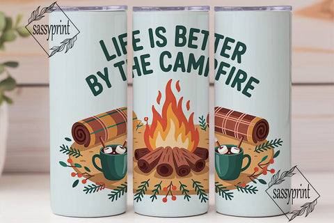 Campfire Vibes 20oz Tumbler Wrap Sublimation sassyprint 